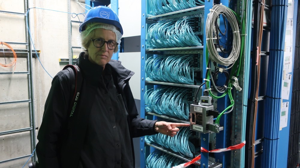 Joan Heemskerk visiting the ALICE Experiment. Photo: Xenia Harder.