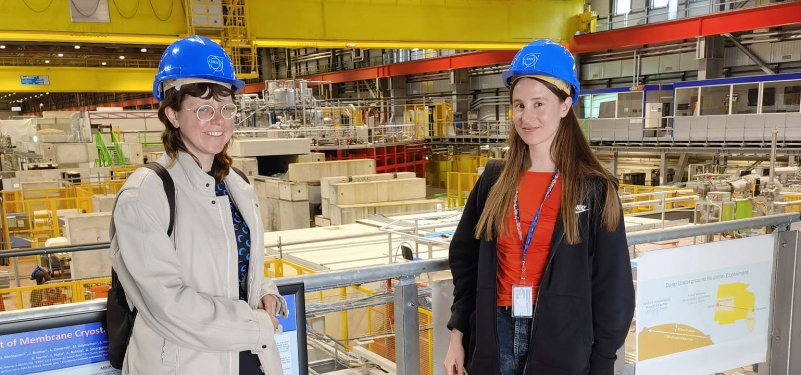 Dorota Gawęda and Eglė Kulbokaitė at the CERN Neutrino Platform.