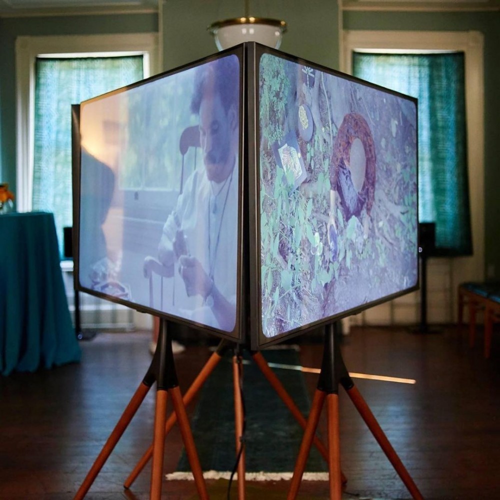 Black Quantum Futurism, Ancestors returning again/this time only to themselves, 2021. Installation view at at the Hatfield House of Fairmount Park Conservancy. Photos by Albert Yee. Courtesy the artists