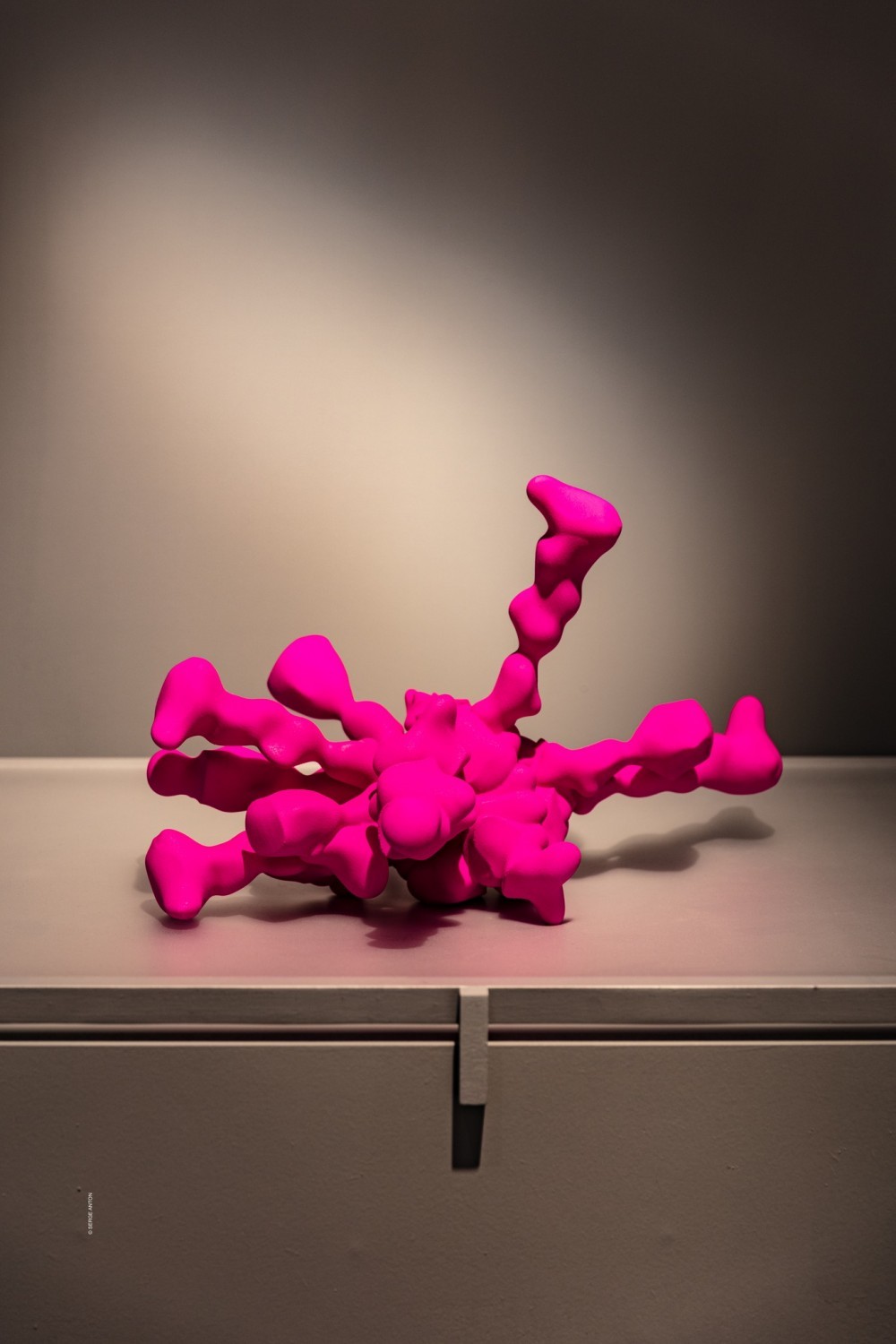 Laura Couto Rosado, Quantum Nuggets, 2017. 3D printing, resin, nylon sintering, powder coated paint. Installation view at CID Grand-Hornu. Photo by Serge Anton