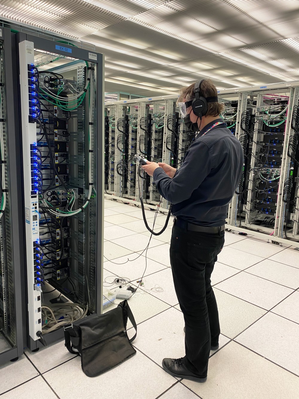 Erich Berger doing sound recording at the Data Centre