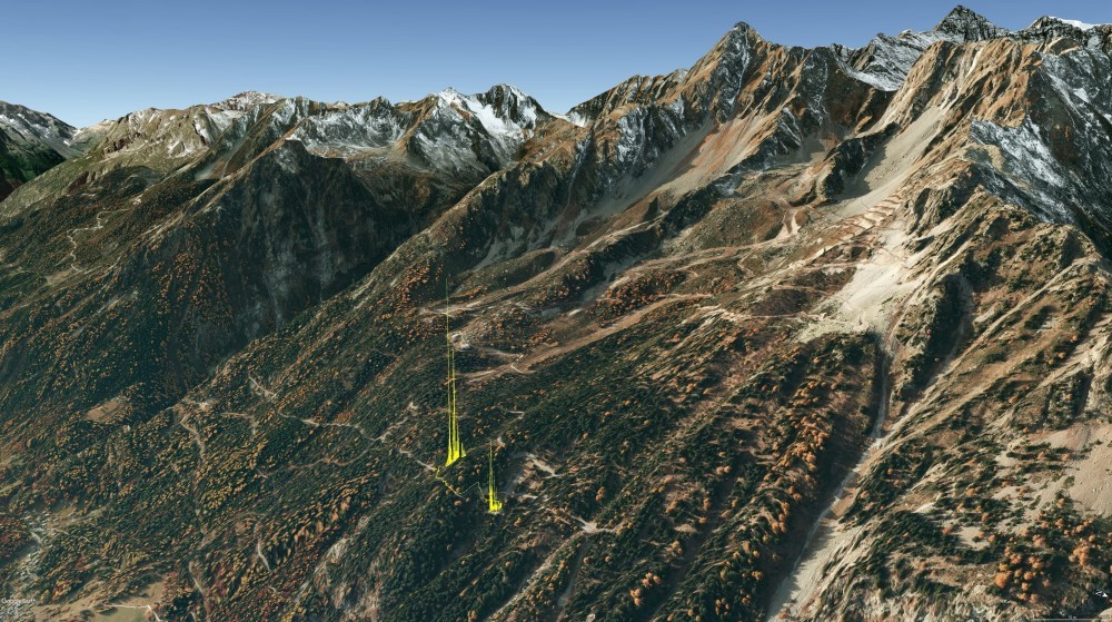 Spectral Landscapes. Gamma radiation mapping of an uranium body ore in the Chablais Alps. Courtesy the artist
