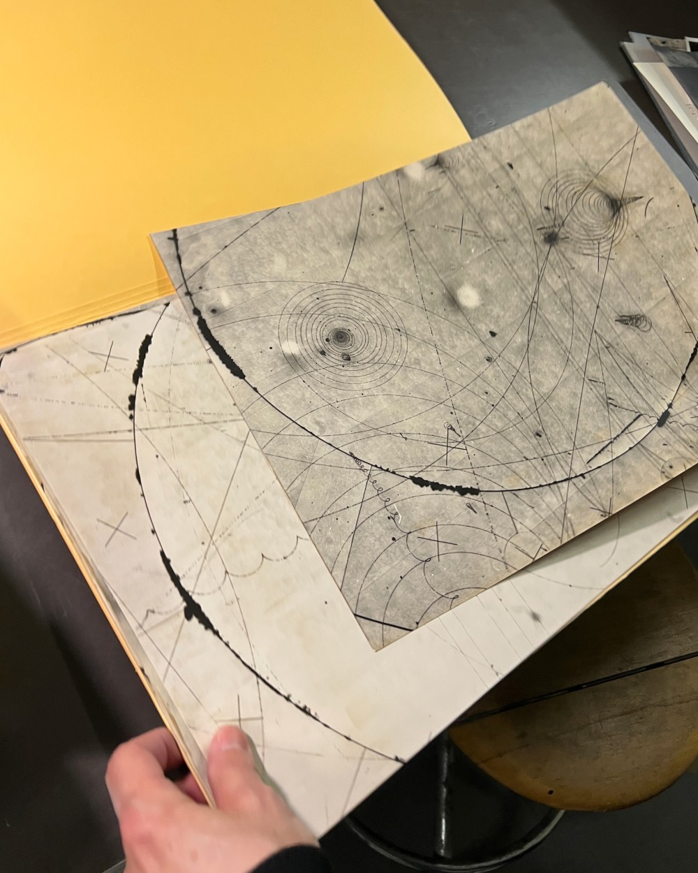 Photograph of particle tracks seen in the cloud chamber in the CERN's archives. Photo by Tania Candiani