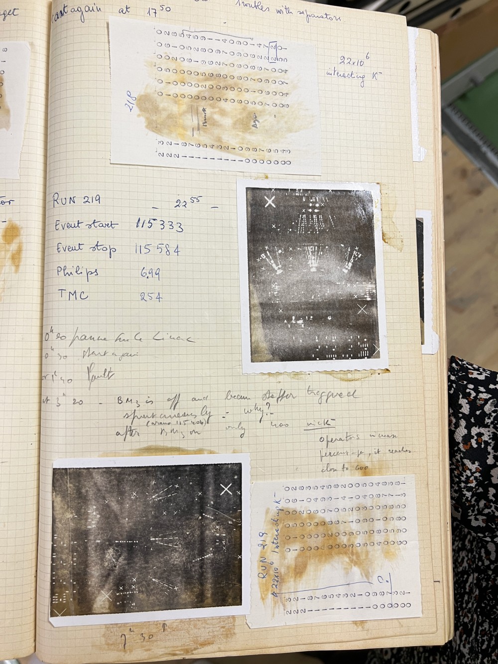 A research notebook in the CERN's archives. Photo by Tania Candiani